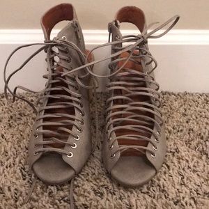 Jeffrey Campbell lace up sandal booties